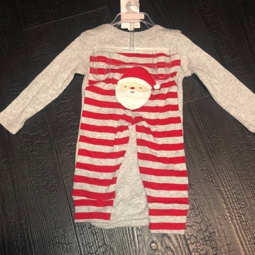 Carter's‎ Baby's 9 Months Christmas Outfit Pants Santa Mistletoe Magnet NWT